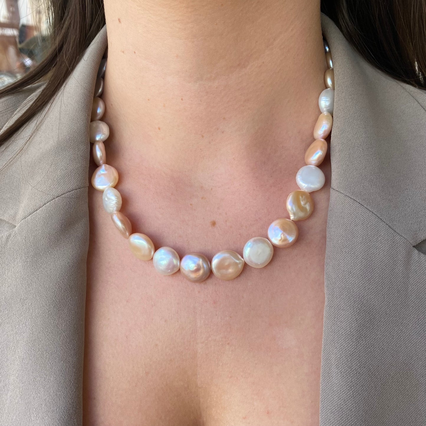 Peaches & Cream Cultured Freshwater Pearl Necklace