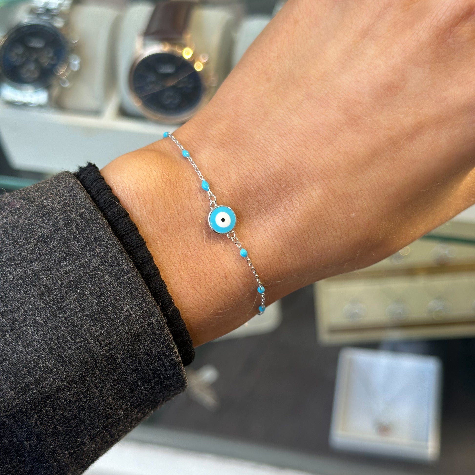 Silver Evil Eye Bracelet - John Ross Jewellers