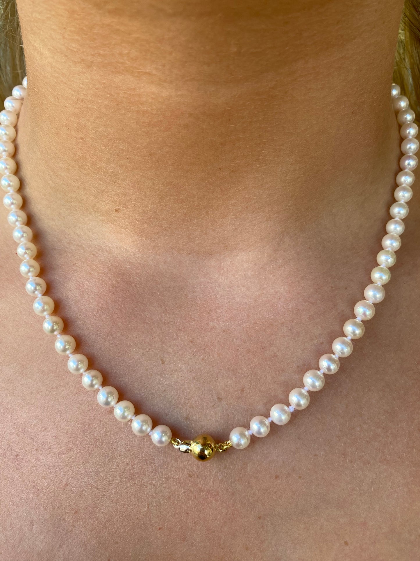 18ct Gold Akoya Pearl Necklace | 5.5-6mm