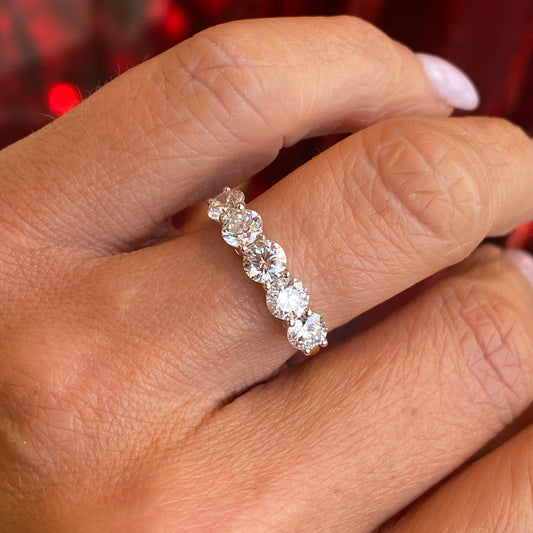 9ct Gold Five Stone Lab Eternity Ring | 2.01ct