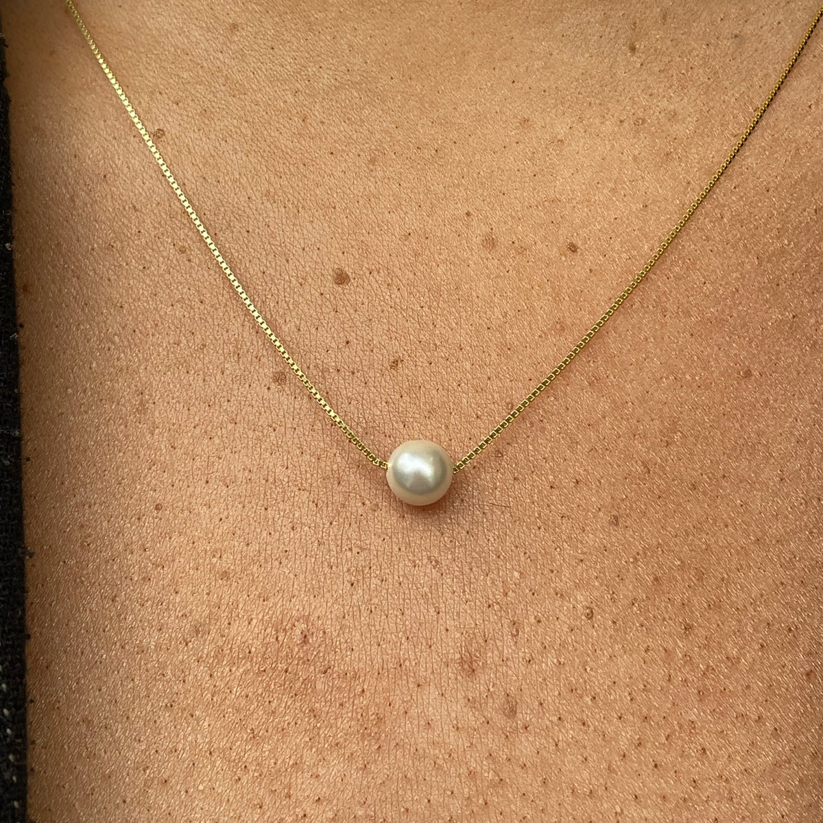 Sunshine Pearl Slider Necklace | 6mm