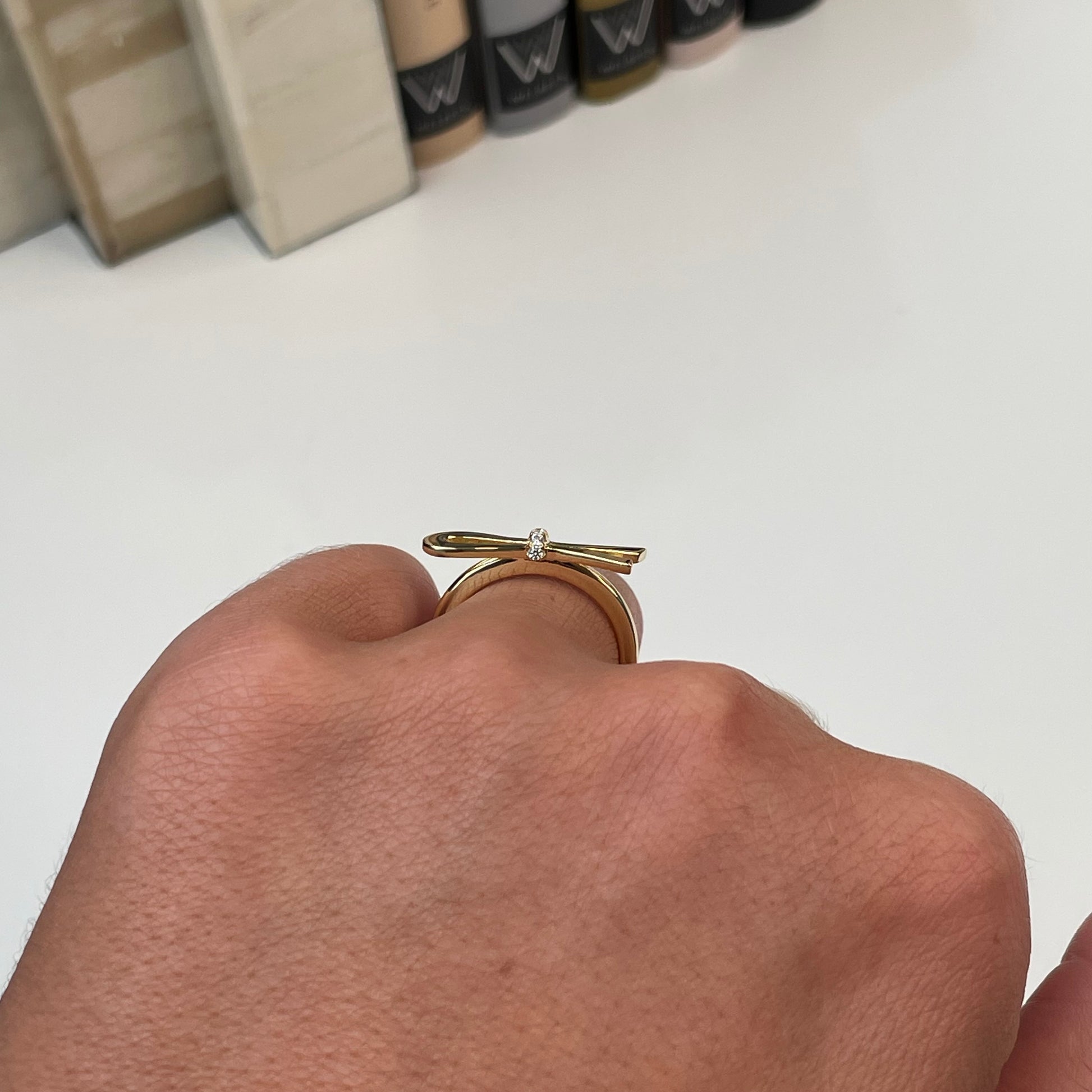 Sunshine CZ Bow Ring - John Ross Jewellers