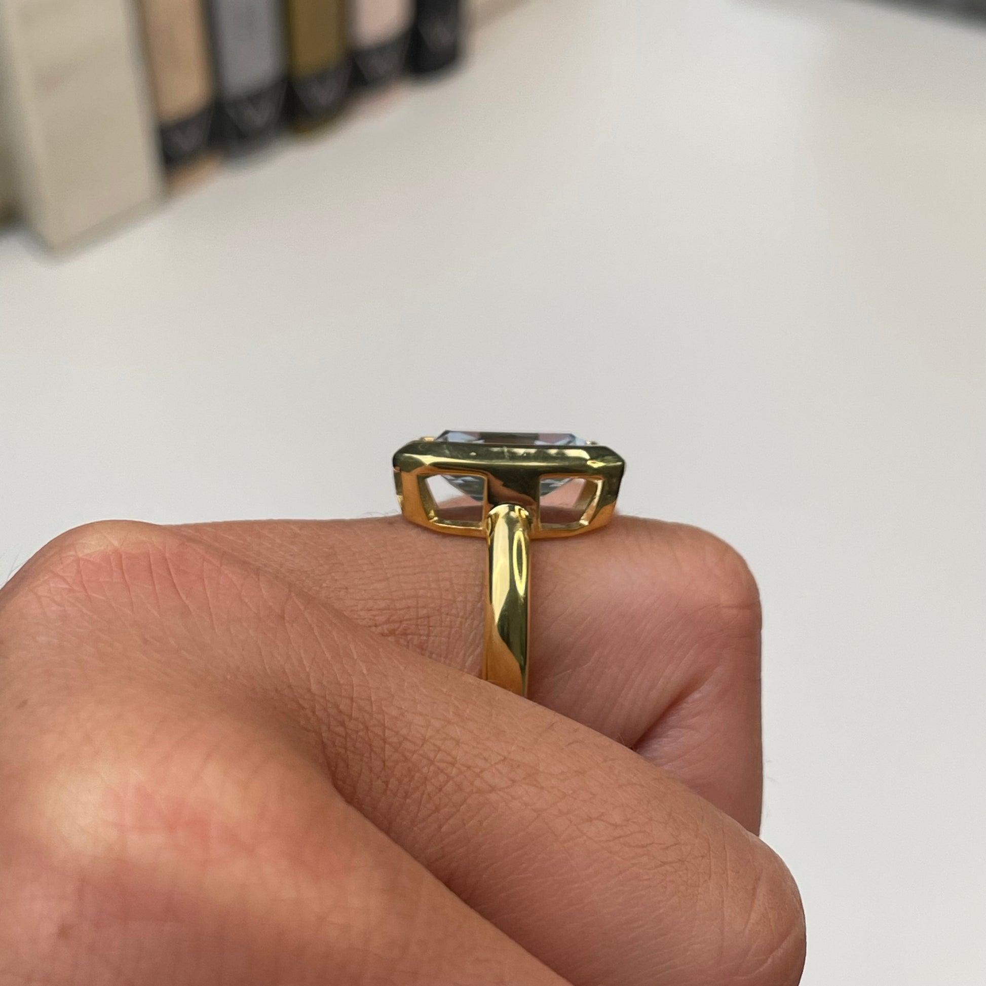 Sunshine Aqua CZ Bold Ring - John Ross Jewellers