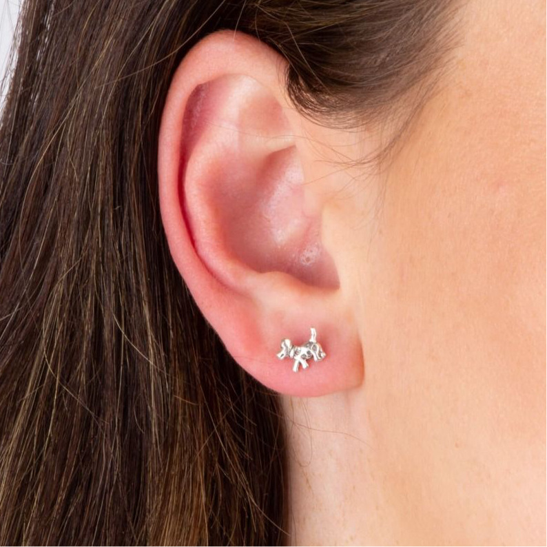 Posing Pup Stud Earrings - John Ross Jewellers