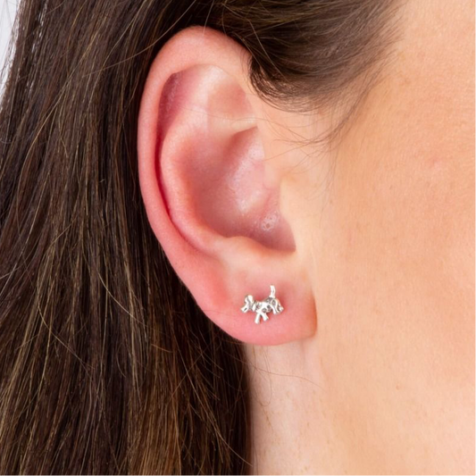 Posing Pup Stud Earrings - John Ross Jewellers