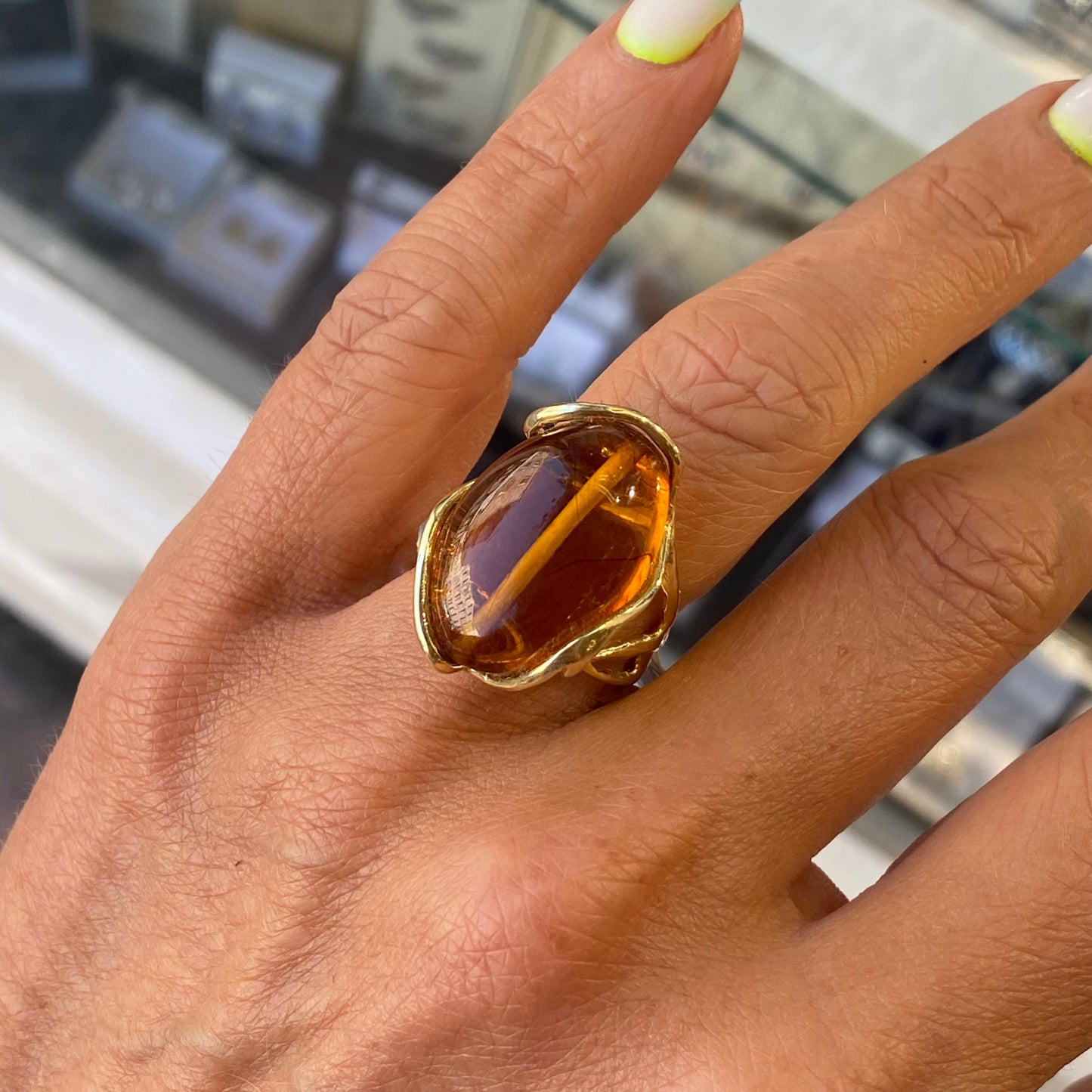 Amber Nugget Ring