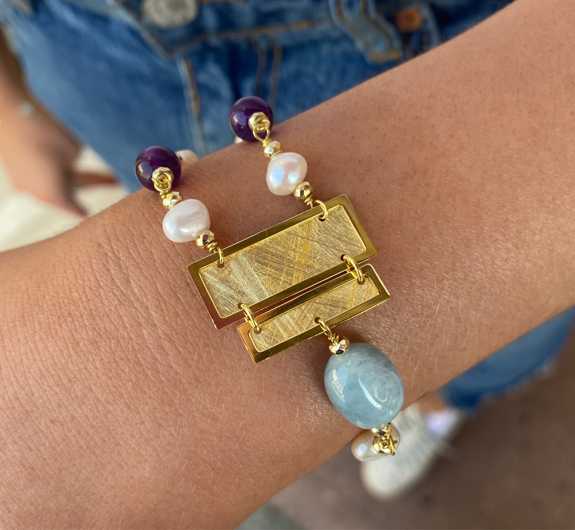 Baroque Bracelet | Istro | Amethyst - John Ross Jewellers