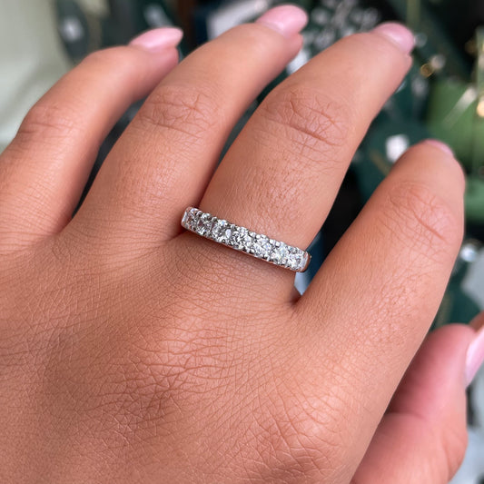 Silver Seven Stone CZ Eternity Ring