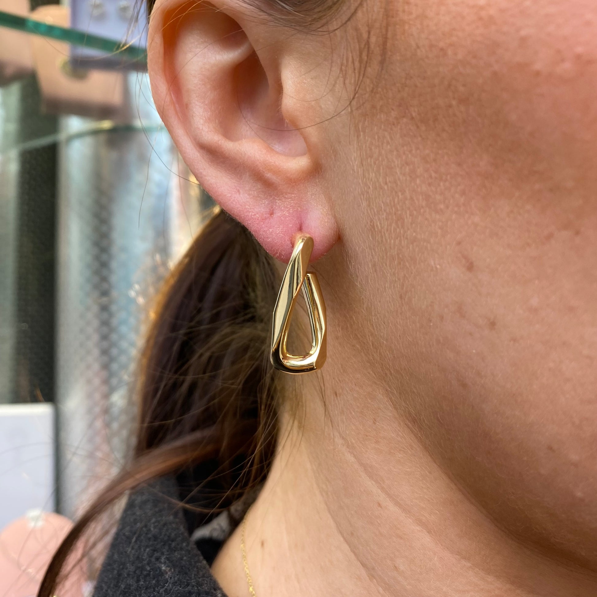 Sunshine Turned J Hoop Earrings - John Ross Jewellers