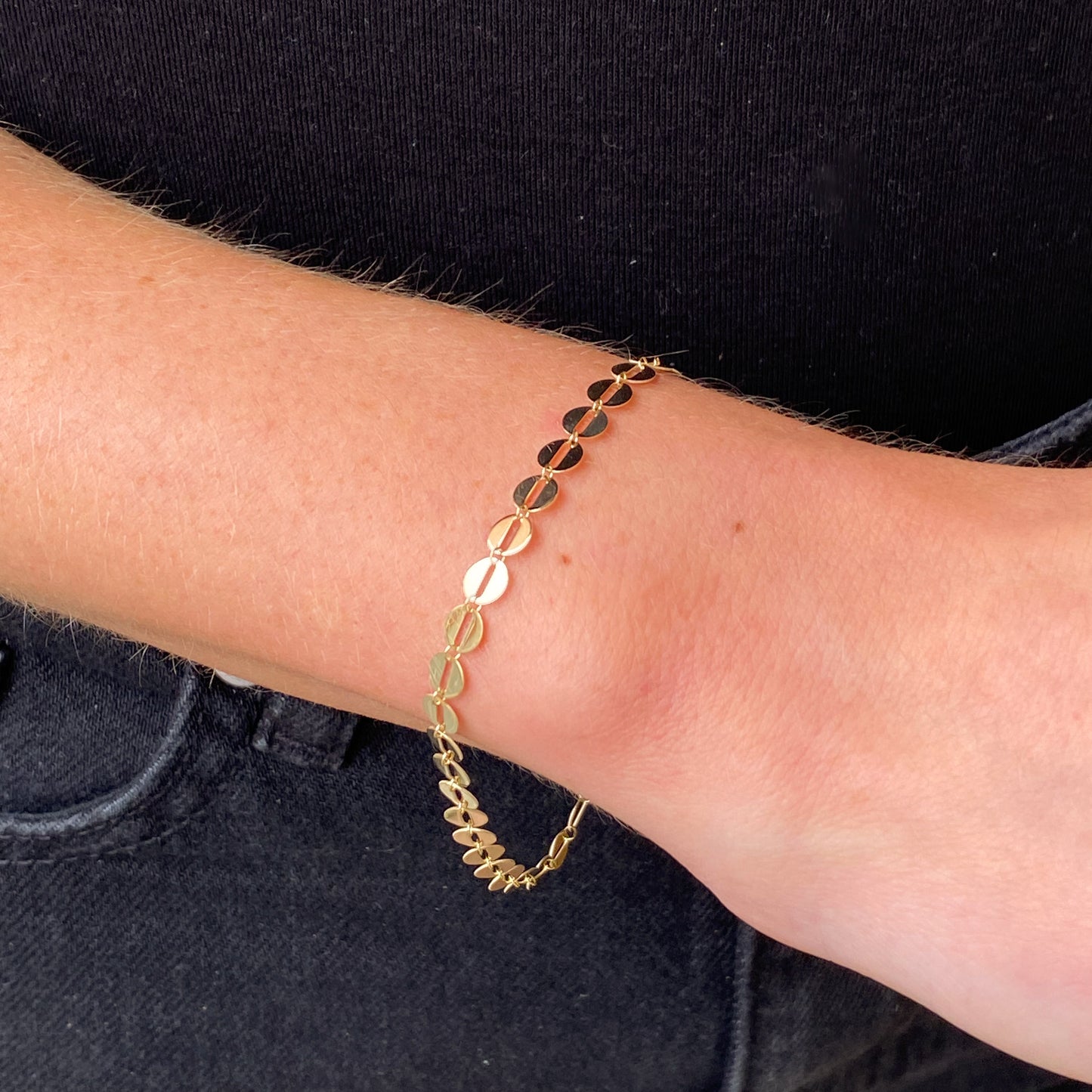 9ct Gold Modern Ovals Bracelet