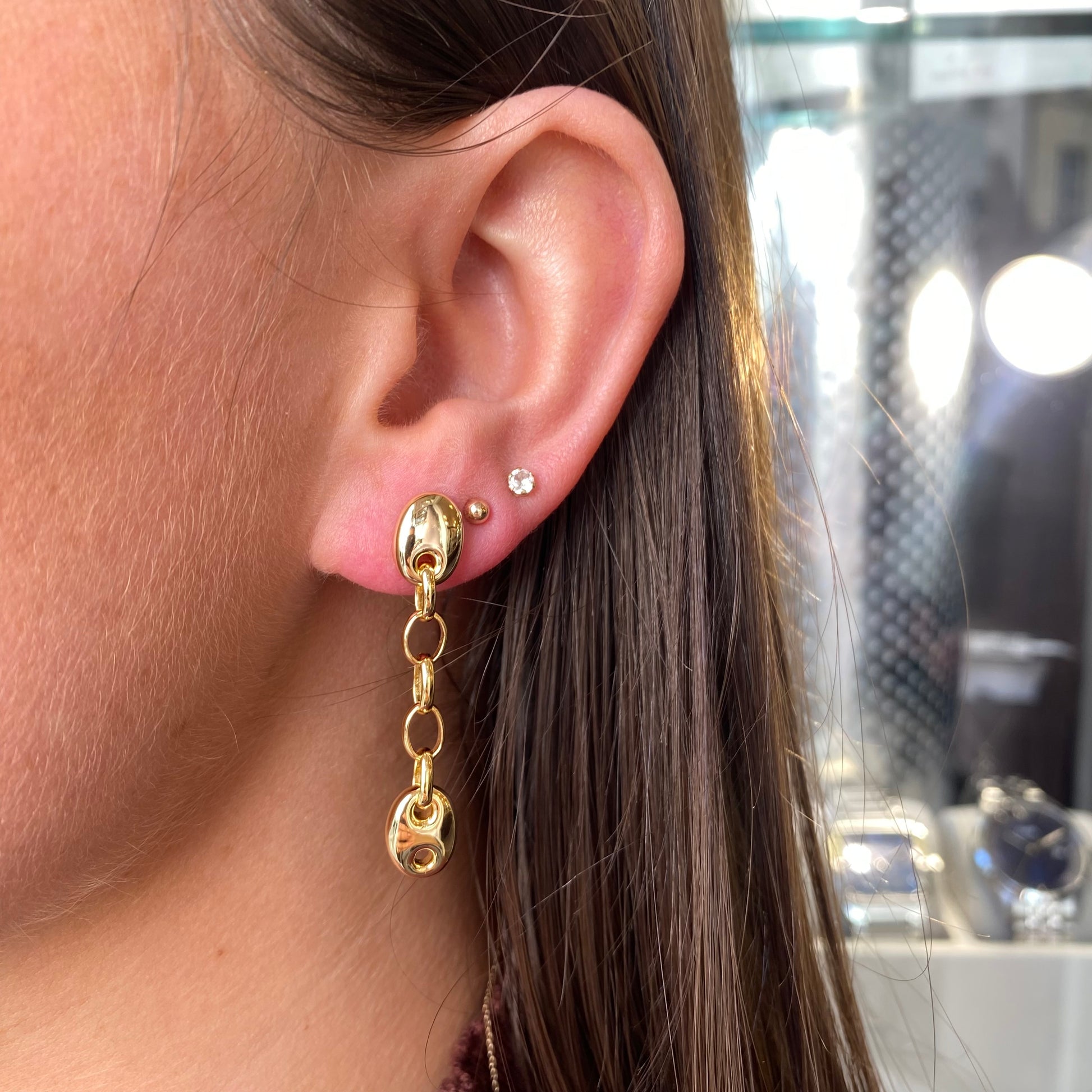 Sunshine Anchor Link Drop Earrings - John Ross Jewellers