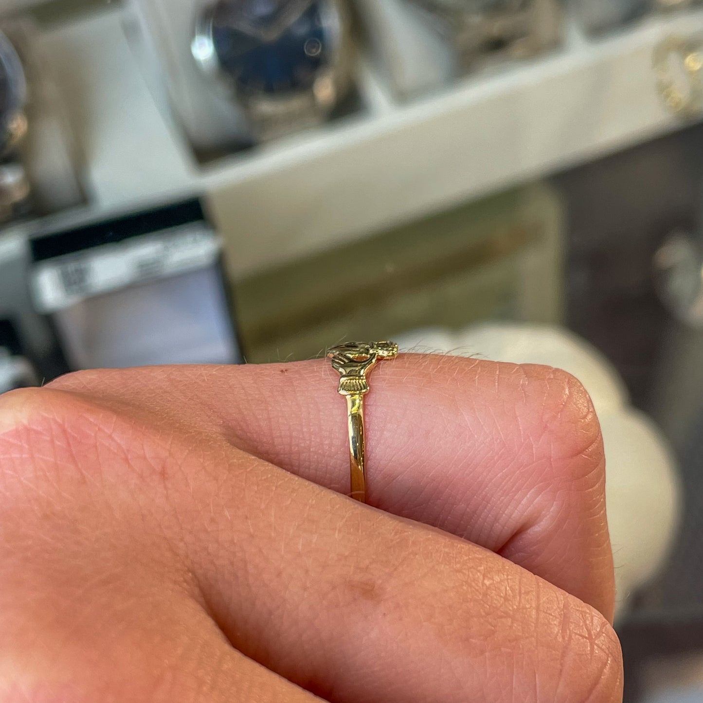 9ct Gold Super Dainty Claddagh Ring - John Ross Jewellers