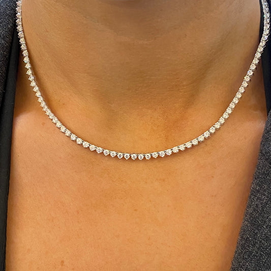 Silver 3mm CZ tennis Necklace | 40cm