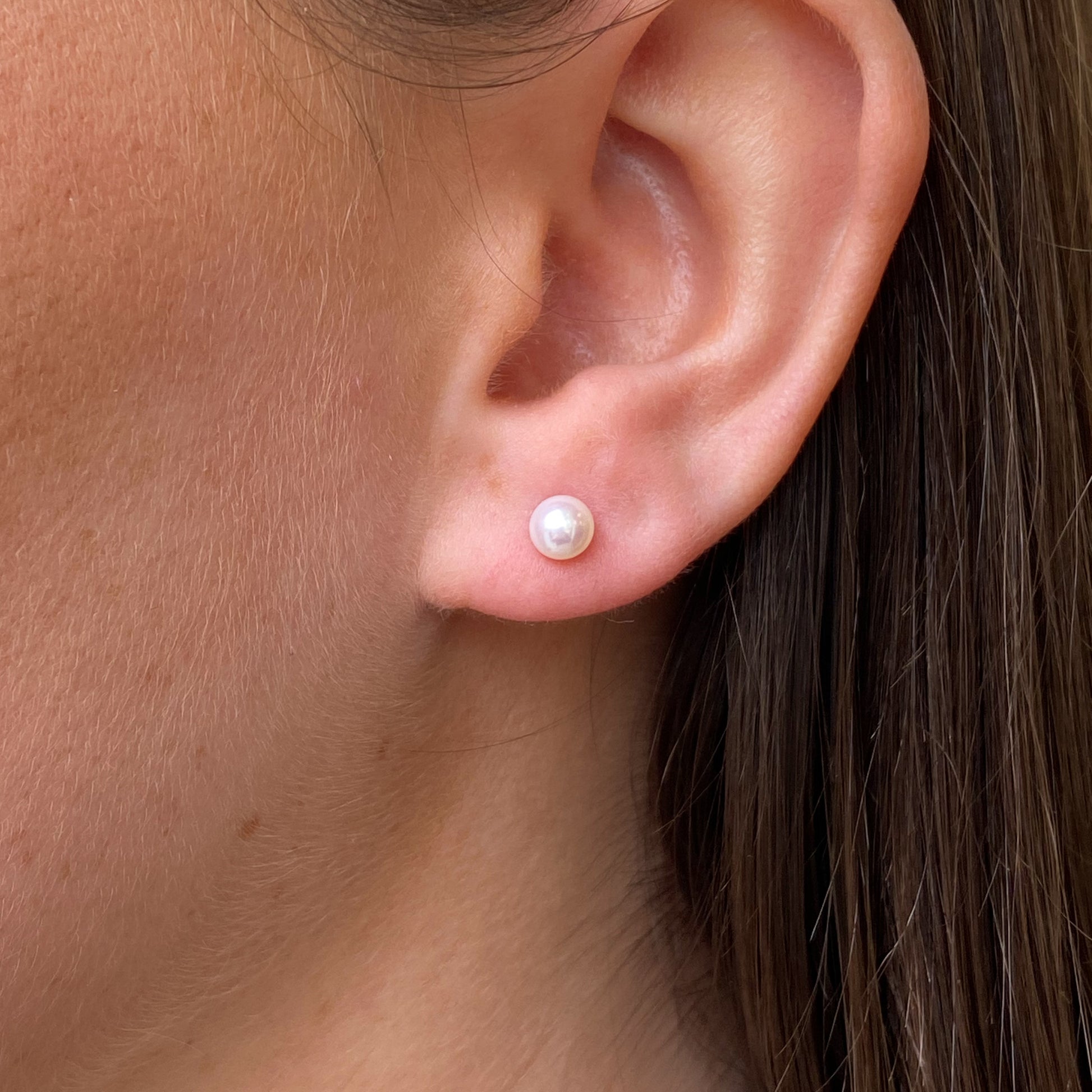 Silver Freshwater Pearl Stud Earrings | 5.0-5.5mm - John Ross Jewellers