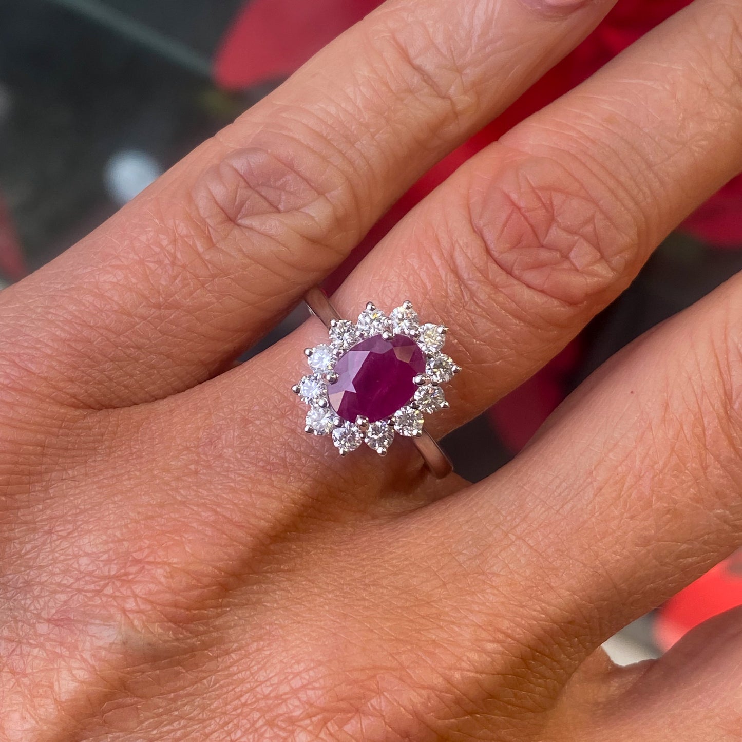 Platinum Ruby & Diamond Ring | 2.04ct Ruby - John Ross Jewellers