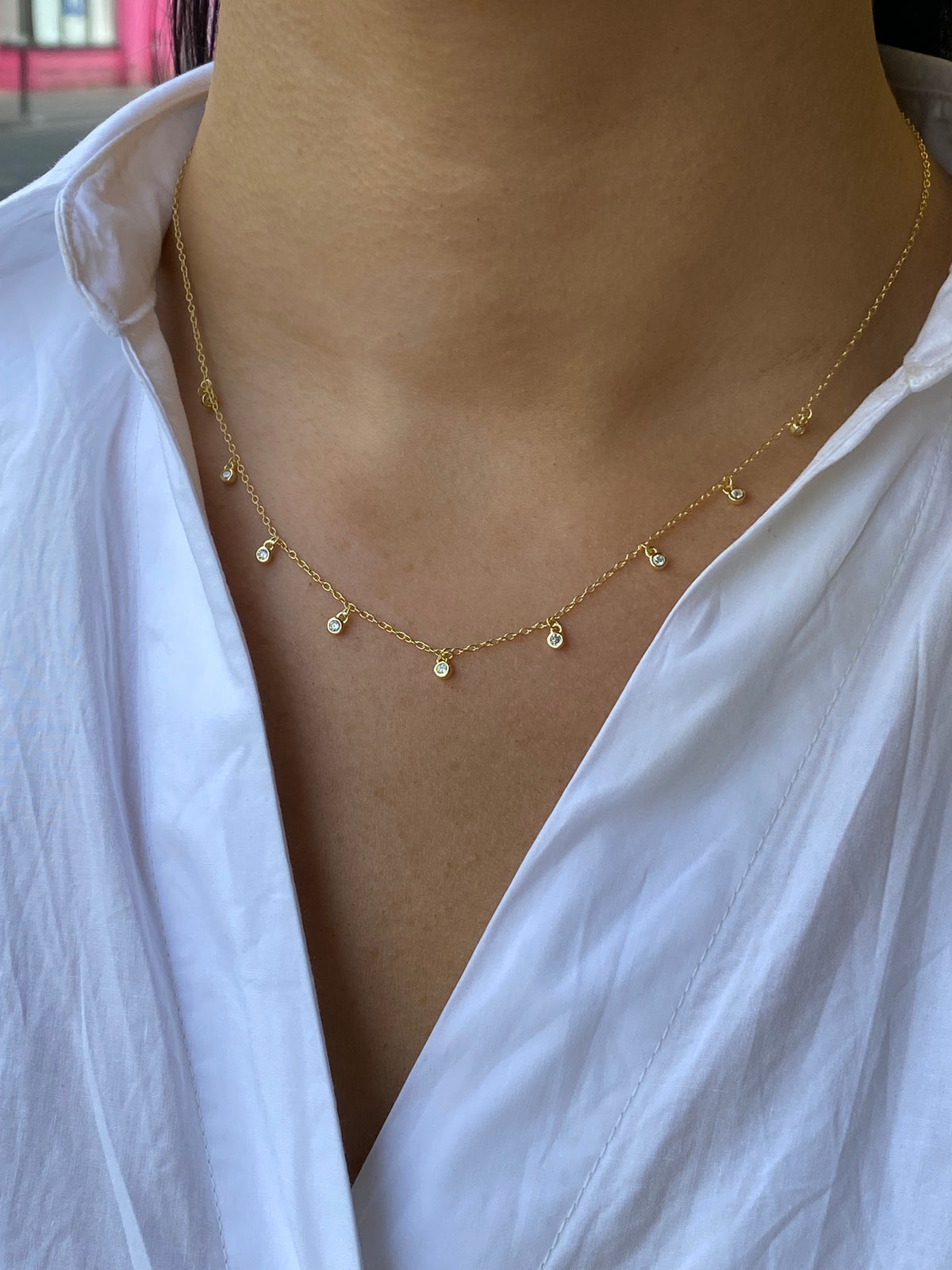 Sunshine CZ Drops Necklace | 42 + 3cm
