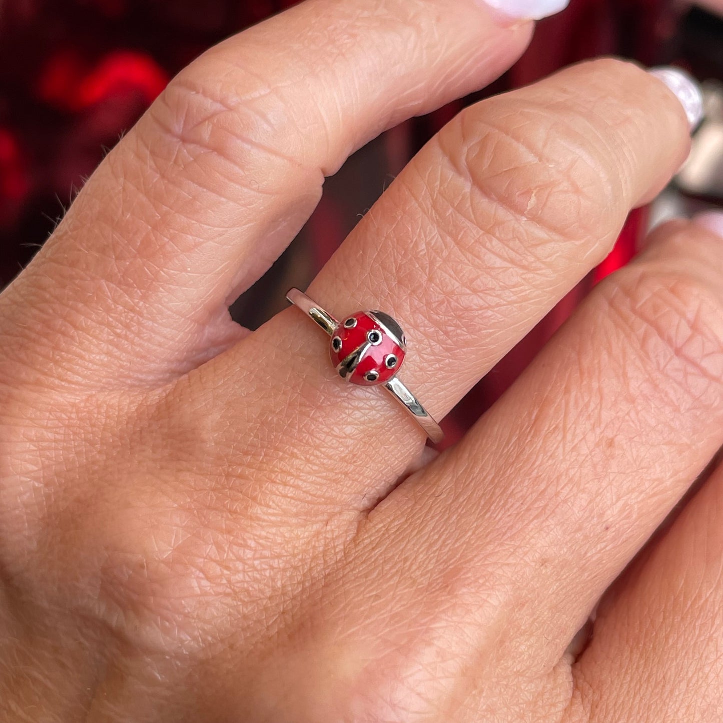 Silver Ladybird Ring