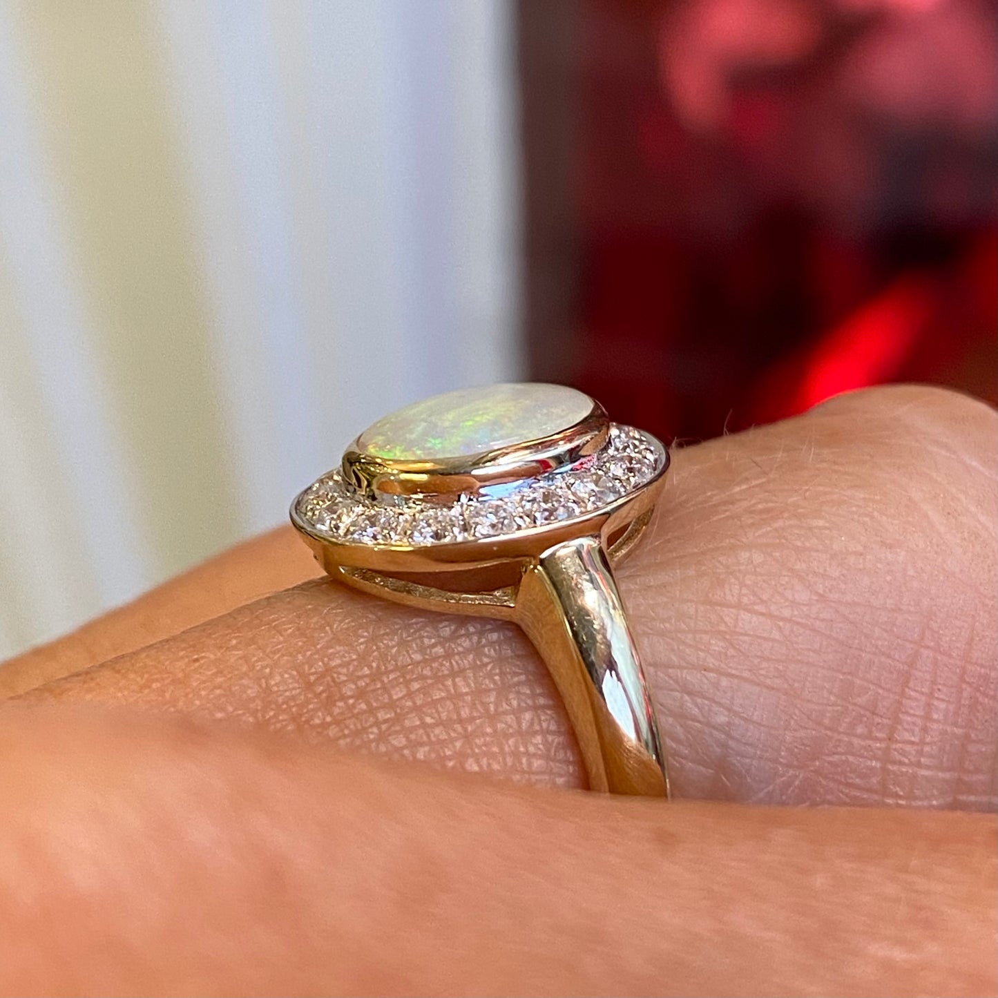 9ct Gold Opal & Diamond Ring - John Ross Jewellers