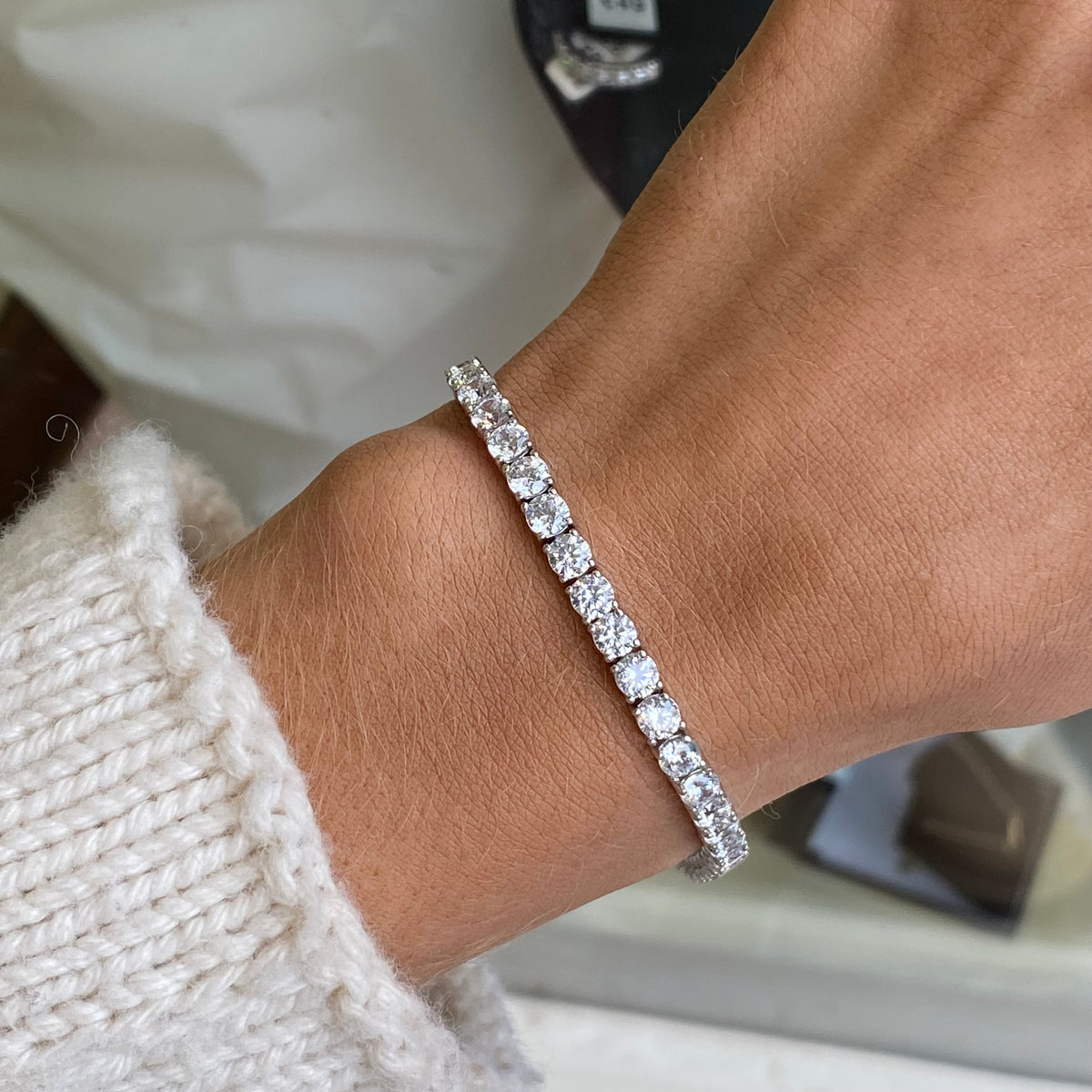 Silver CZ Tennis Bracelet | 4mm | 18.5cm