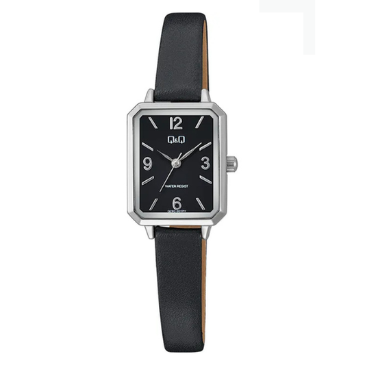 Q&Q Ladies Silver Leather Watch