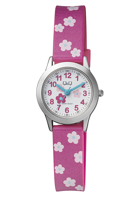 Q&Q Kids Silver Floral Watch - John Ross Jewellers