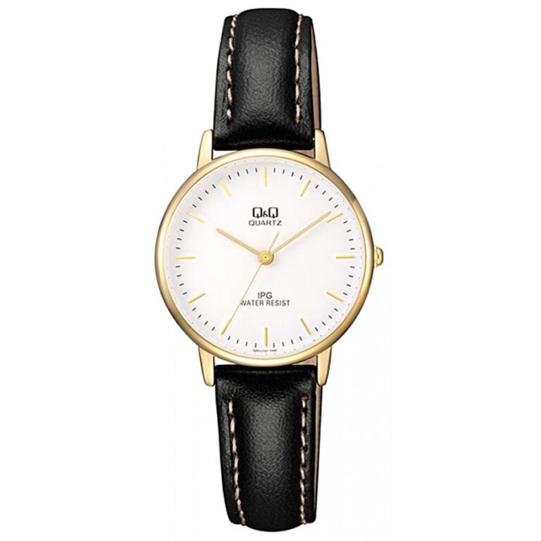 Q&Q Ladies Gold Leather Watch