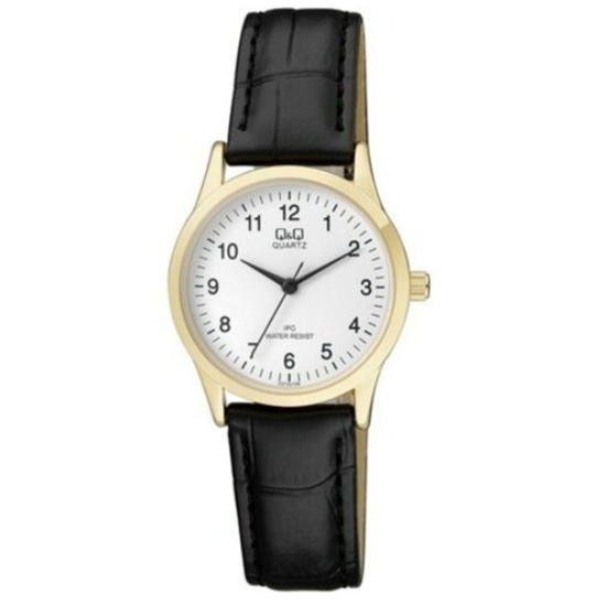 Q&Q Ladies Gold Leather Watch - John Ross Jewellers