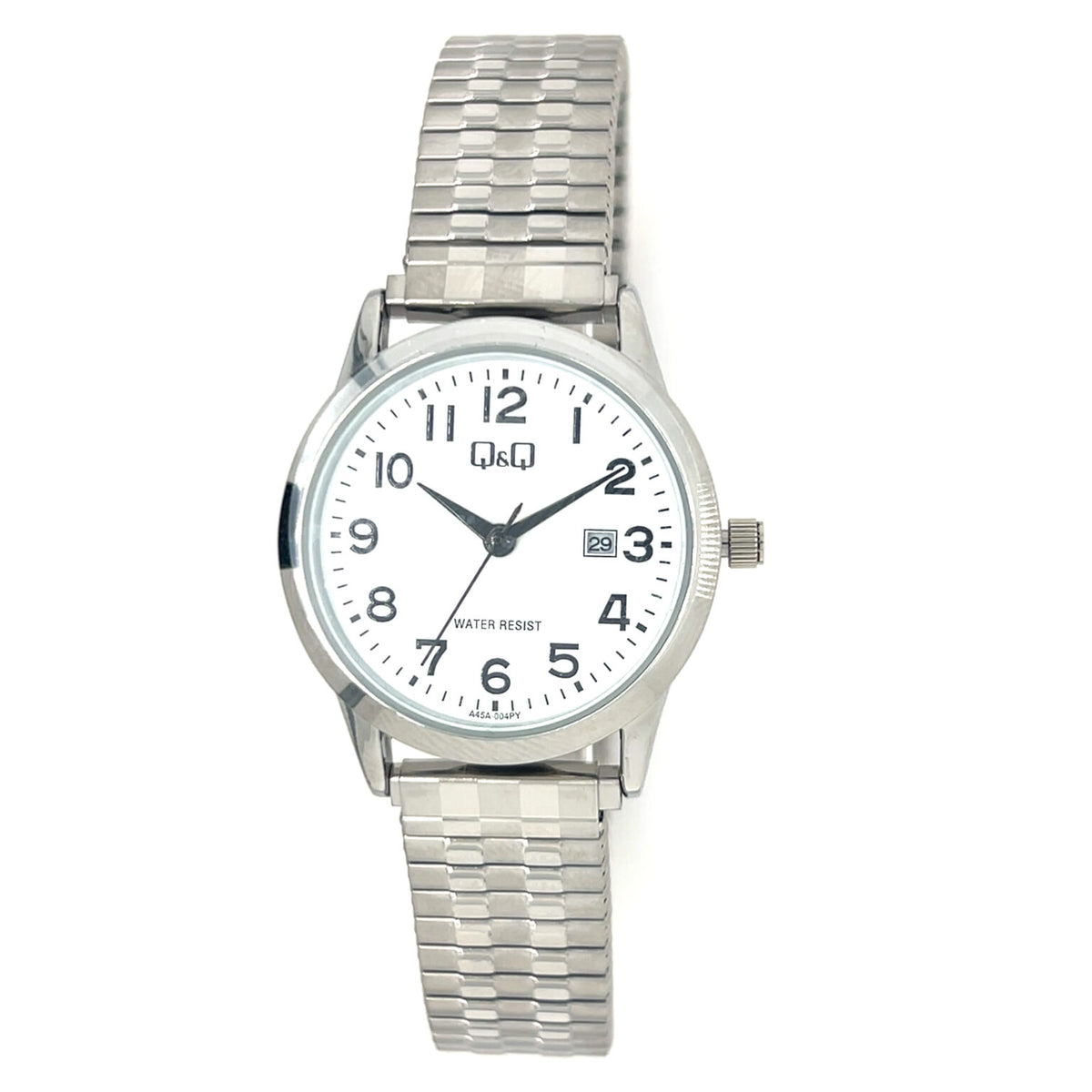 Q&Q Ladies Silver Watch with Expandable Strap
