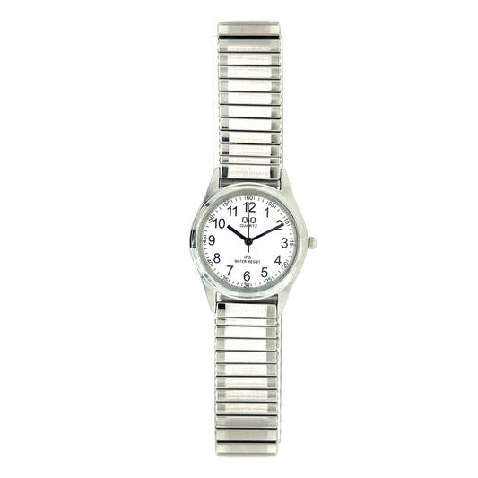 Q&Q Ladies Silver Watch with Expandable Strap