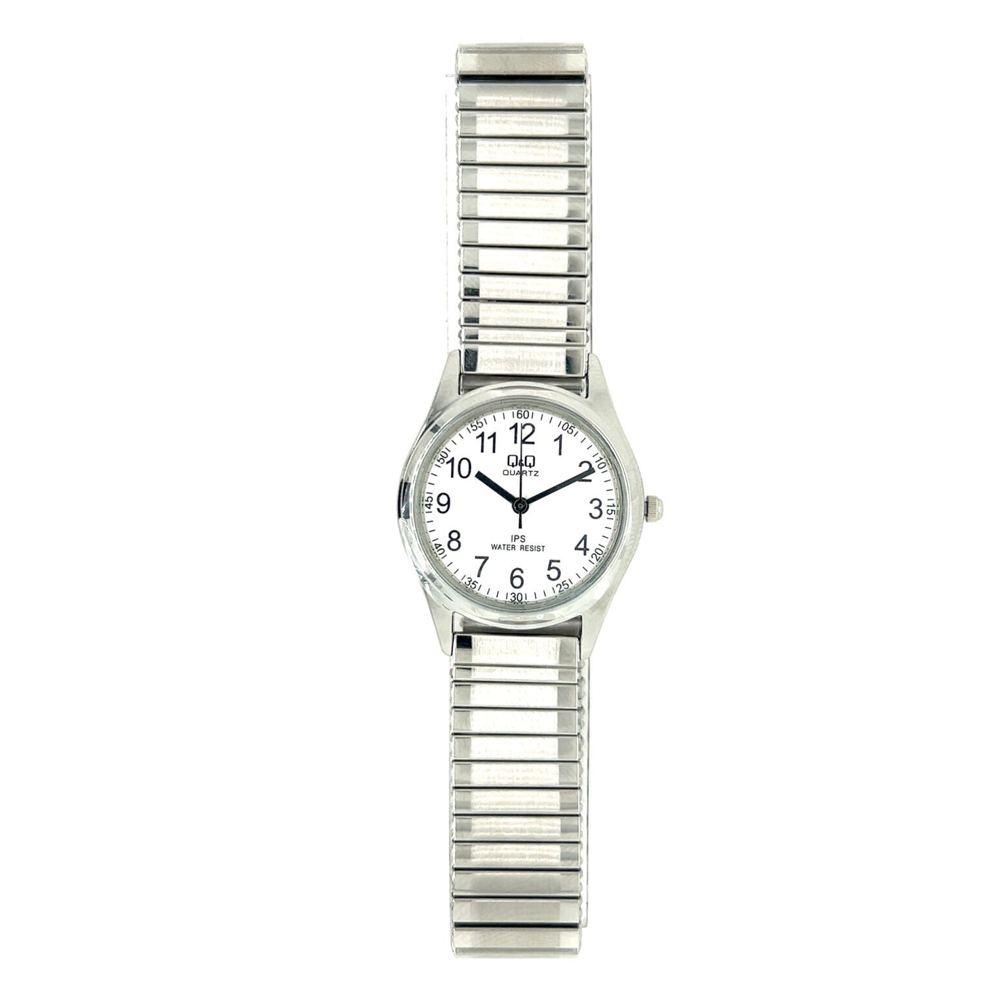 Q&Q Ladies Silver Watch with Expandable Strap - John Ross Jewellers