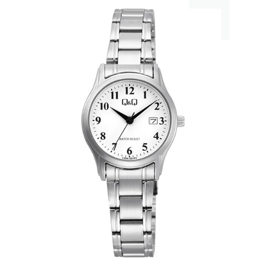 Q&Q Ladies Silver Three-Link Watch