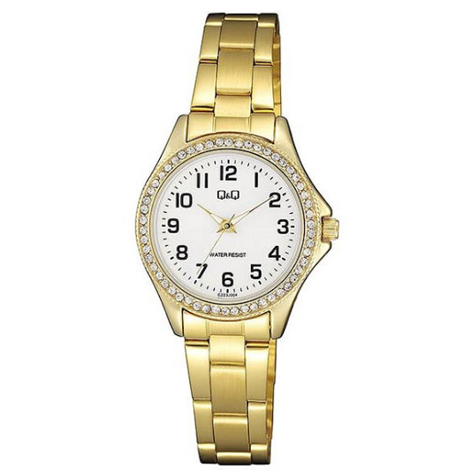 Q&Q Ladies Gold Three-Link Watch - John Ross Jewellers