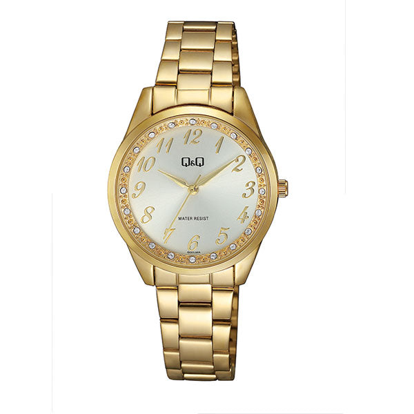 Q&Q Ladies Gold Three-Link Watch - John Ross Jewellers