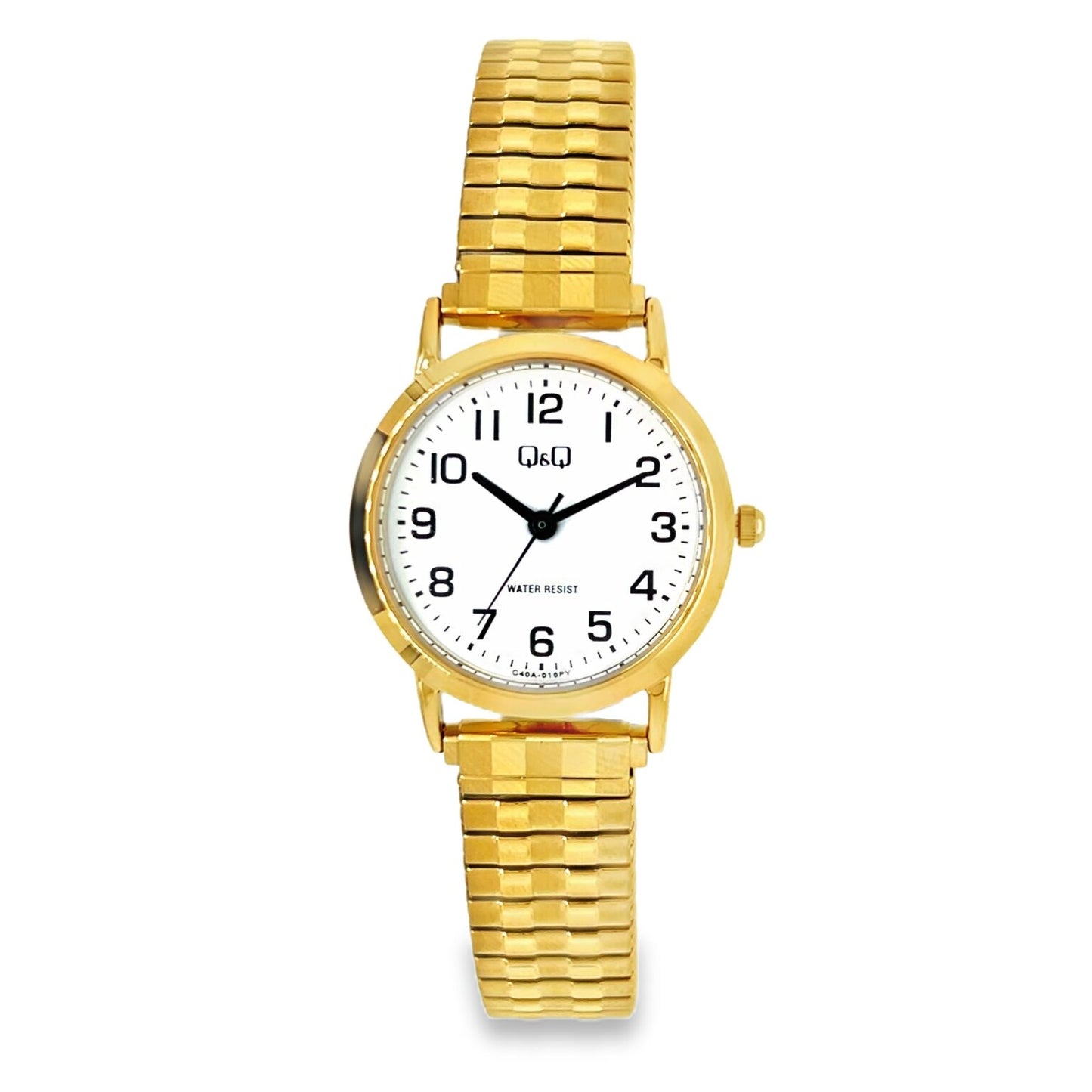 Q&Q Ladies Gold Watch with Expandable Strap - John Ross Jewellers