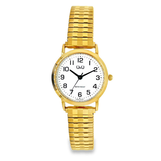 Q&Q Ladies Gold Watch with Expandable Strap