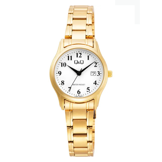 Q&Q Ladies Gold Three-Link Watch