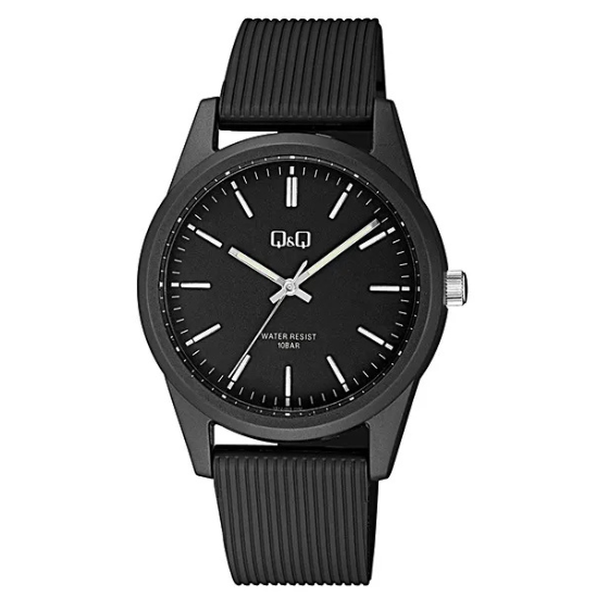 Q&Q Gents Black Silicone Watch - John Ross Jewellers