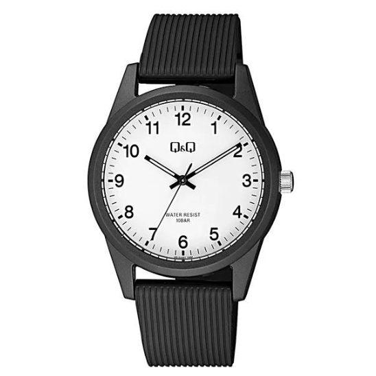 Q&Q Gents Black Silicone Watch