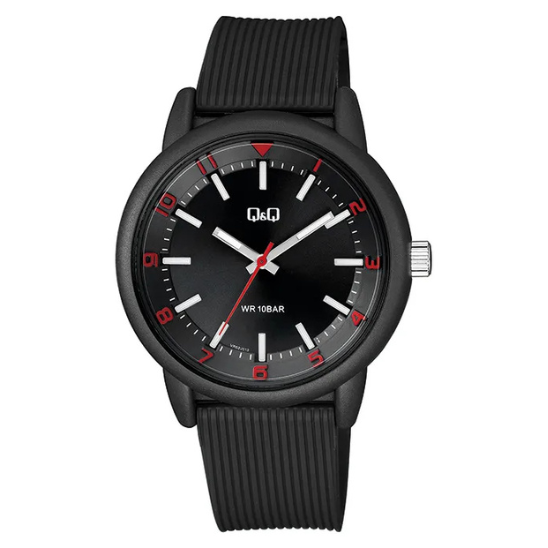 Q&Q Gents Black Silicone Watch - John Ross Jewellers