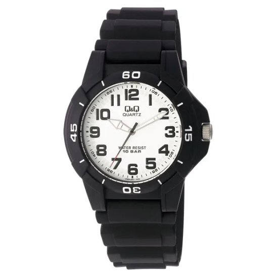 Q&Q Gents Black Silicone Watch - John Ross Jewellers