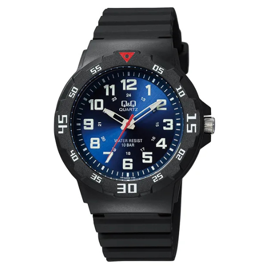Q&Q Gents Black Silicone Watch - John Ross Jewellers