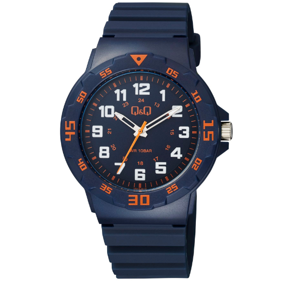 Q&Q Gents Navy Silicone Watch - John Ross Jewellers