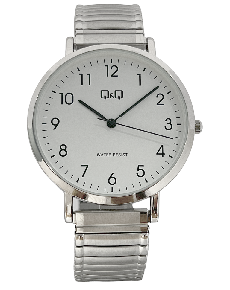 Q&Q Gents Silver Watch with Expandable Strap