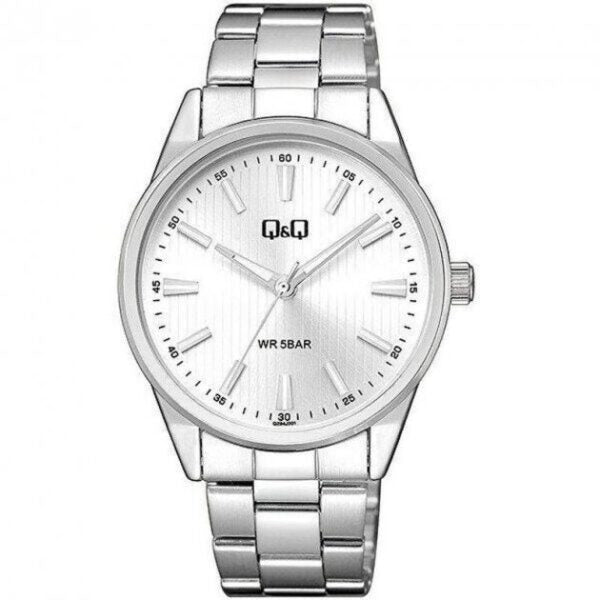 Q&Q Gents Silver Three Link Watch - John Ross Jewellers