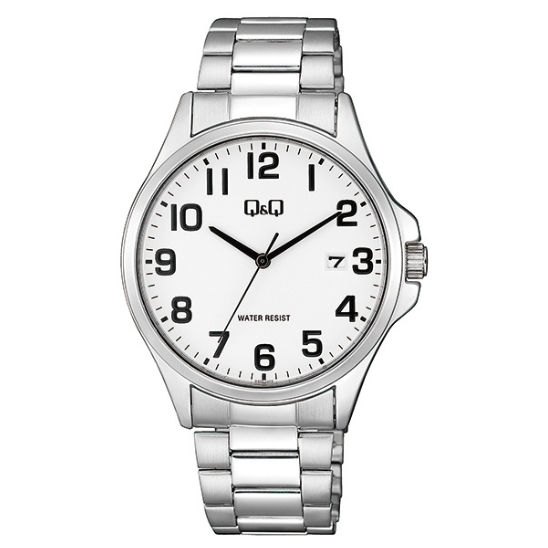 Q&Q Gents Silver Three Link Watch