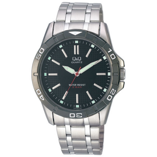 Q&Q Gents Silver Multi-Link Watch - John Ross Jewellers