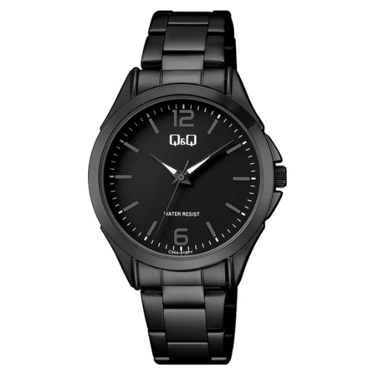 Q&Q Gents Black Three Link Watch - John Ross Jewellers