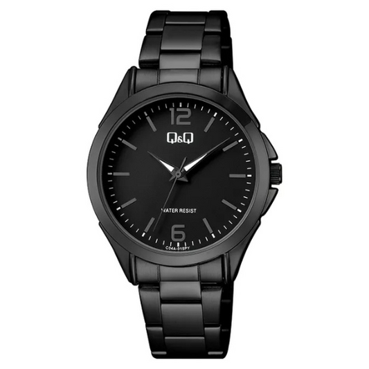 Q&Q Gents Black Three Link Watch - John Ross Jewellers