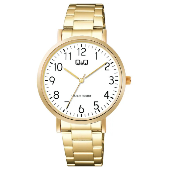 Q&Q Gents Gold Three-Link Watch - John Ross Jewellers