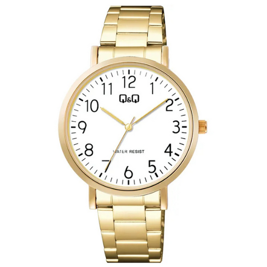 Q&Q Gents Gold Three-Link Watch - John Ross Jewellers